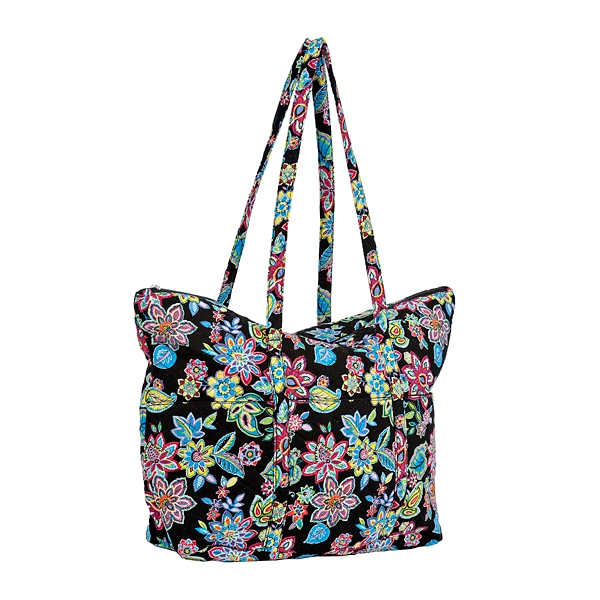Waverly Black Floral Tote Bag Kirklands