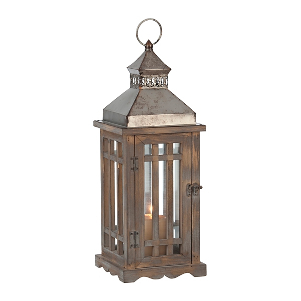 Barred Wood and Metal Lantern