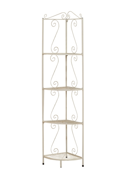 White Metal Corner Etagere Bookcase 70 In Kirklands