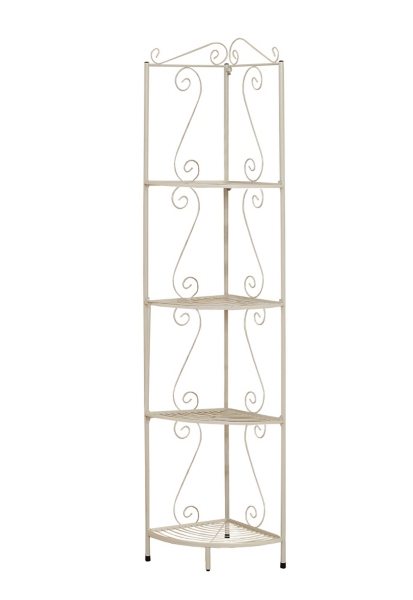 White Metal Corner Etagere Bookcase 70 In Kirklands