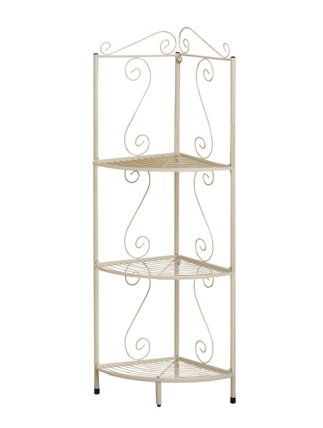 White Metal Corner Etagere Bookcase 48 In Kirklands