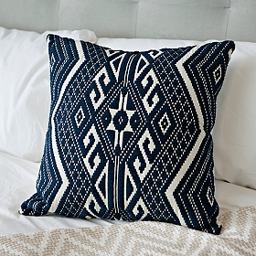 Navy Woven Aztec Pillow