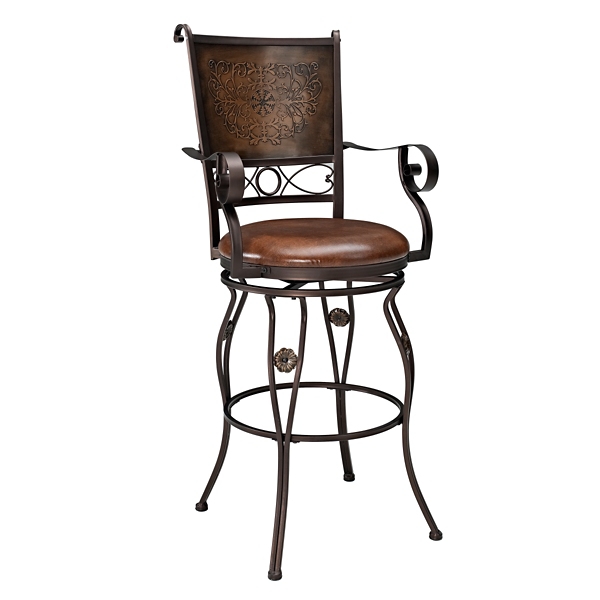 Copper Stamped Bar Stool With Arms Kirklands