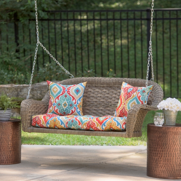 Savannah Driftwood Wicker Porch Swing Kirklands