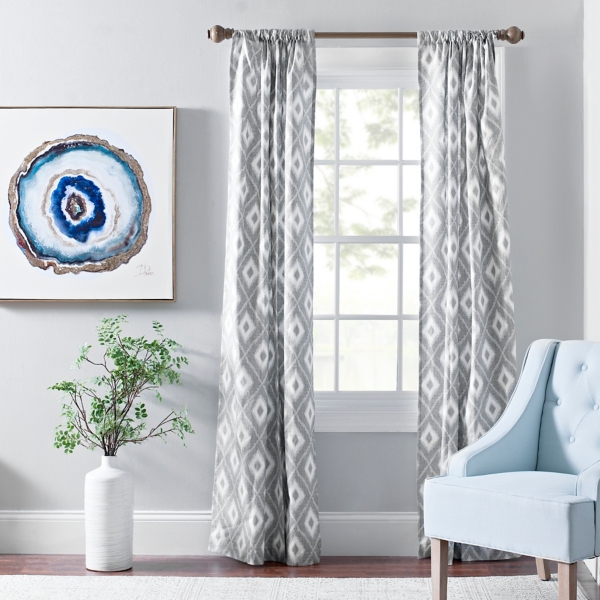 Gray Yasmin Ikat Curtain Panel Set 96 In Kirklands