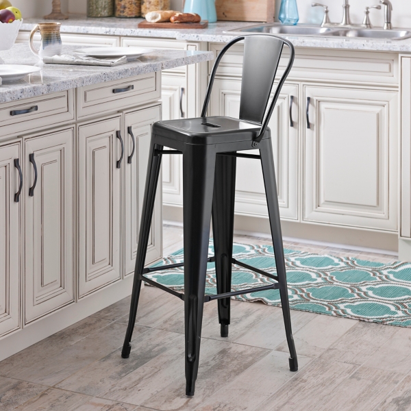 Black Industrial Barstool