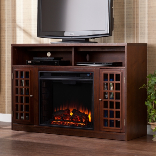 Espresso Altman Electric Fireplace Media Cabinet Kirklands