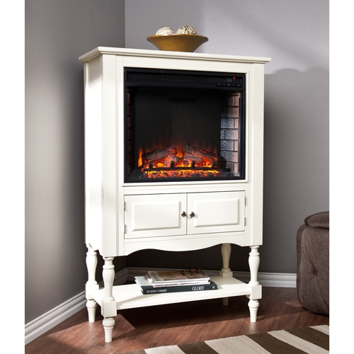 Antique White Logasa Tower Fireplace Cabinet Kirklands