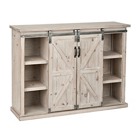 White Farmhouse Sliding Door Cabinet