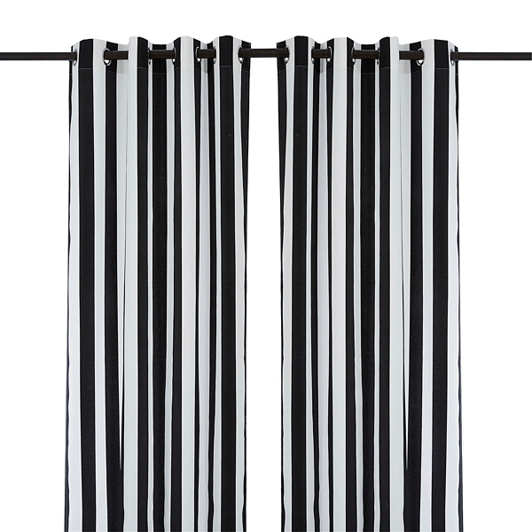 Cabana Black Stripe Outdoor Curtain Panel 96 In Kirklands