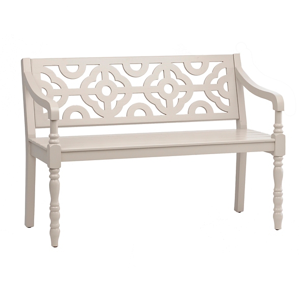 Creamy Gray Geometric Bench