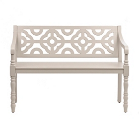 Creamy Gray Geometric Bench