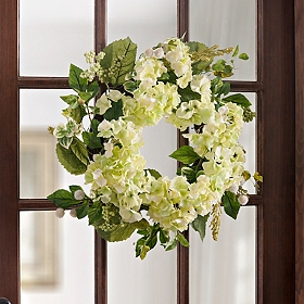 White Hydrangea Mix Wreath