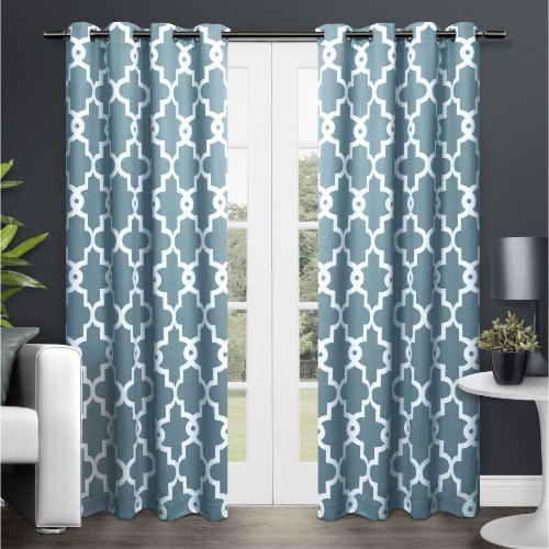 teal blue 95 inch grommet curtain panels