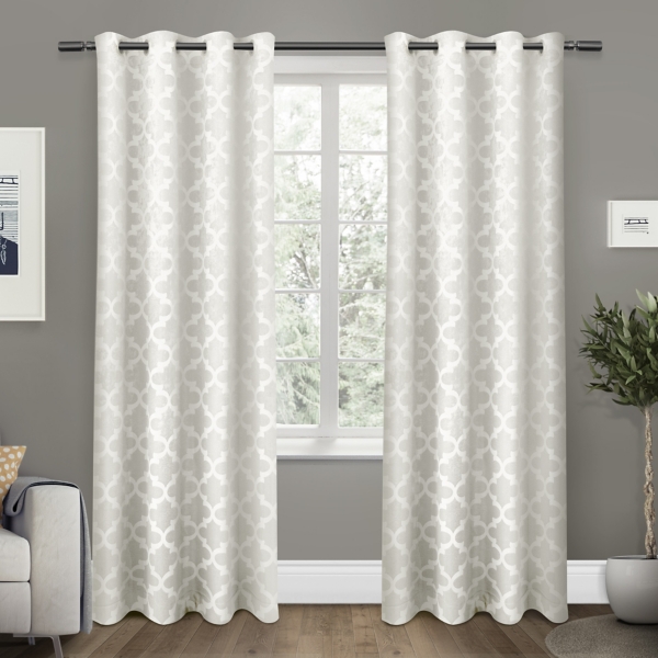 White Cartago Blackout Curtain Panel Set 108 In Kirklands