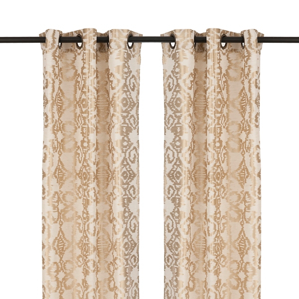 Gold Damask Ikat Curtain Panel Set 84 In Kirklands