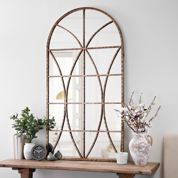 Ella Windowpane Arch Mirror | Kirklands