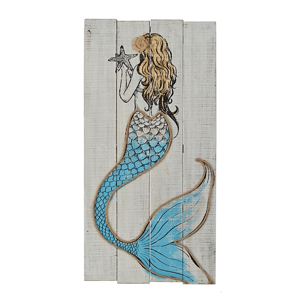 Wooden Mermaid Wall Plaque Kirklands