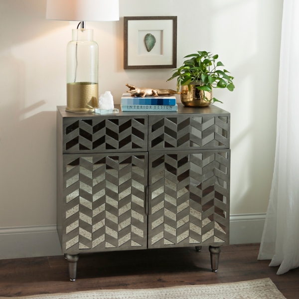 Julia Gray Mirrored Cabinet Kirklands