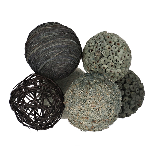 Blue And Natural Woven Orbs Set Of 6 Kirklands