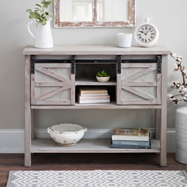 sofa table with doors