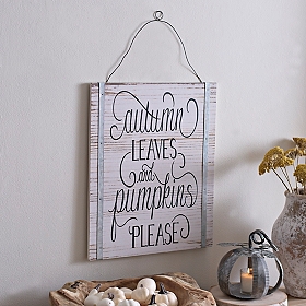 Pumpkins Please Wooden Wall Plaque