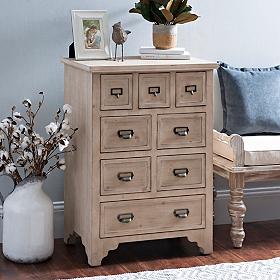 Whitewashed Wooden Farmhouse Chest