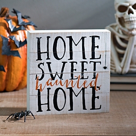 Home Sweet Haunted Pallet Word Block