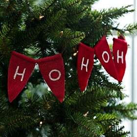 Red Woolen Ho Ho Ho Banner