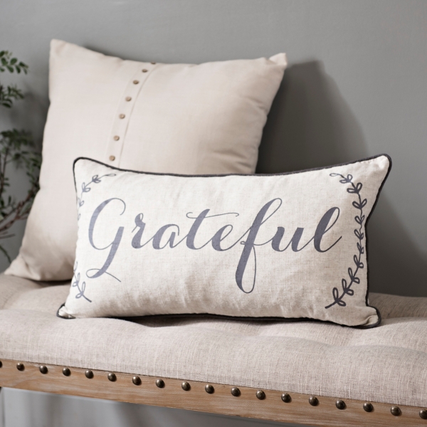 Grateful Feather Filled Accent Pillow Kirklands
