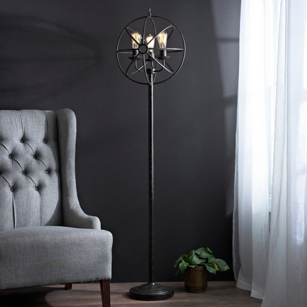 Global Sphere Triple Edison Floor Lamp