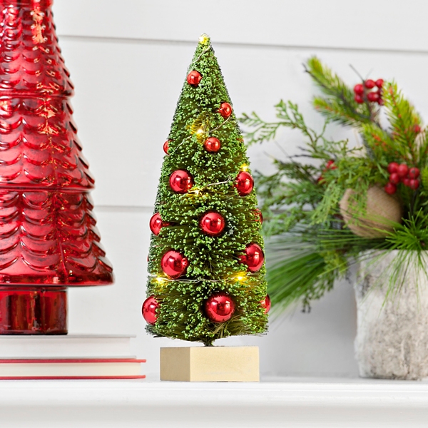 Pre Lit Sisal Christmas Tree With Ornaments Kirklands