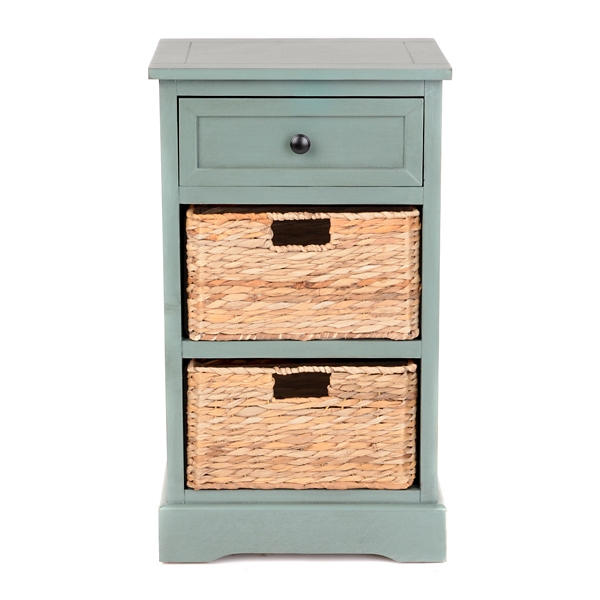 Blue Gray 3 Drawer Storage Chest With Baskets Kirklands