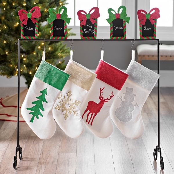 Chalkboard Glitter Presents Stocking Holder Kirklands