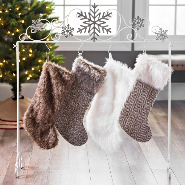 Galvanized Snowflakes Stocking Holder Kirklands