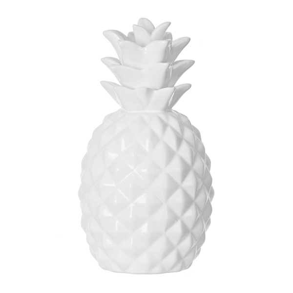 White Ceramic Pineapple Statue Kirklands