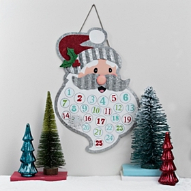 Metal Santa Christmas Countdown Plaque