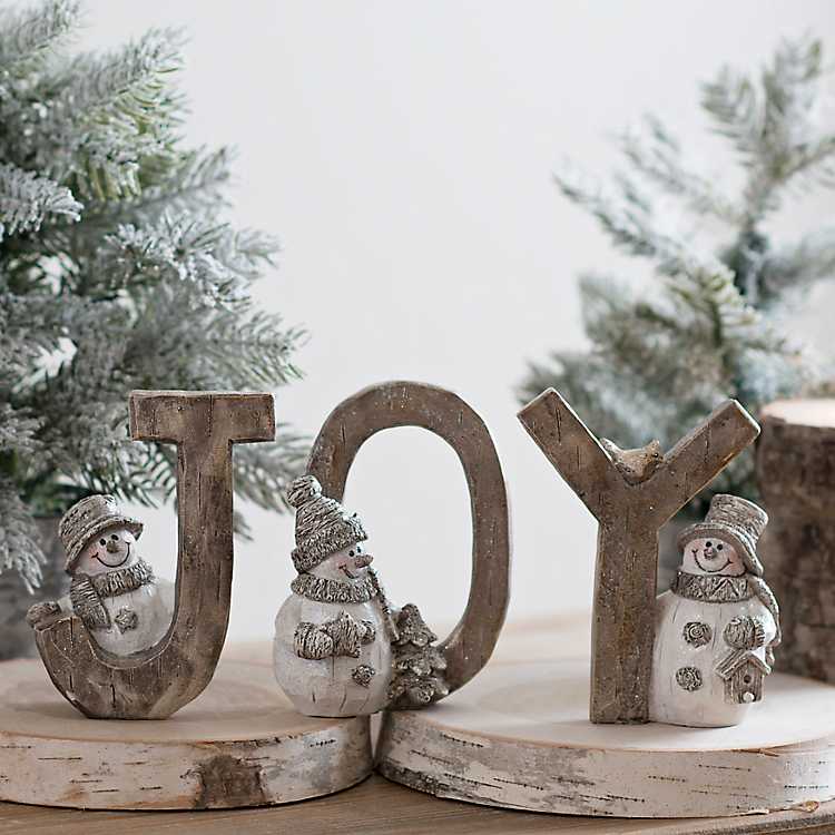 Snowman Tabletop Joy Figurines Set Of 3 Kirklands