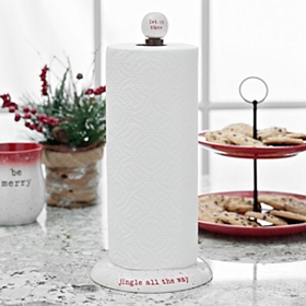 Jingle All The Way Red Speckle Paper Towel Holder