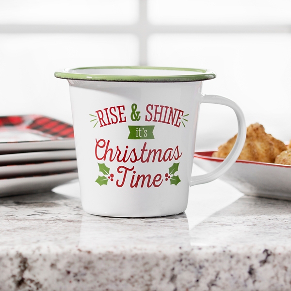 Rise Shine Christmas Enamel Mug Kirklands
