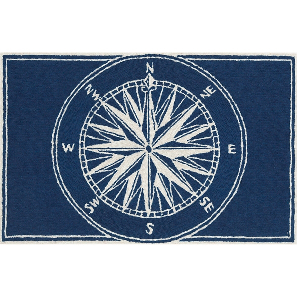Navy Compass Indoor Outdoor Rug Kirklands