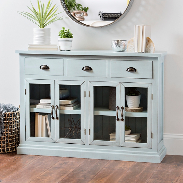 Distressed Light Blue Shiplap Chest Kirklands