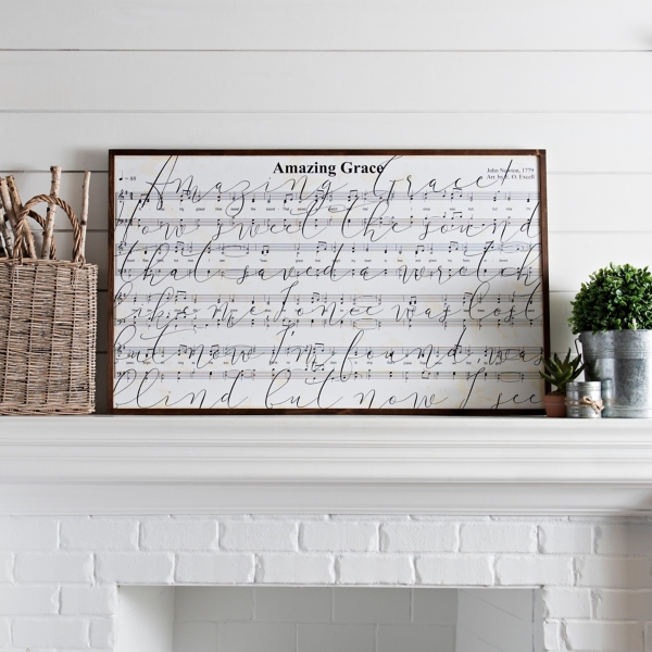 Amazing Grace Lyrics Framed Art Print Kirklands