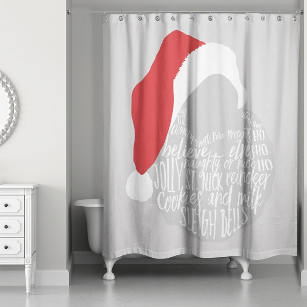 Santa S Christmas Word Beard Shower Curtain Kirklands