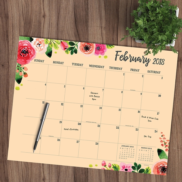 Floral 2018 Desk Blotter Calendar Kirklands