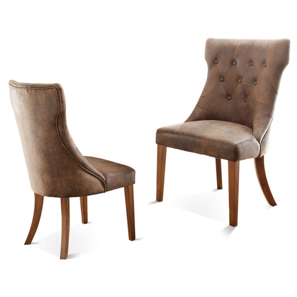 Rustic Button Tufted Dining Chairs Set Of 2 Kirklands