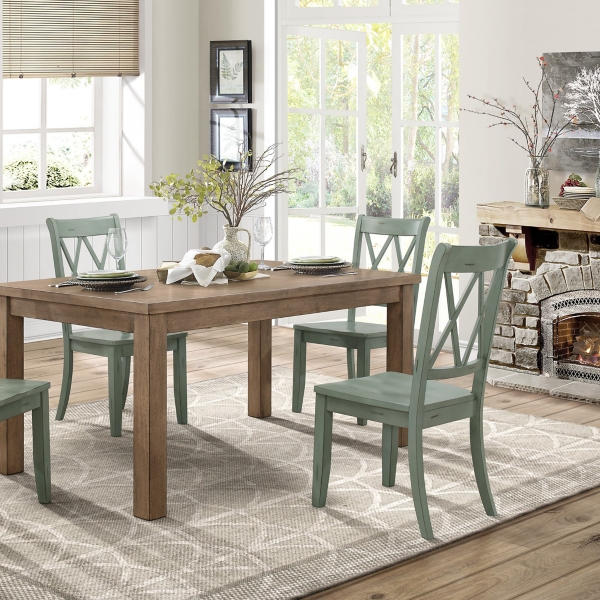 Country Teal Criss Cross Dining Chairs Set Of 2 Kirklands