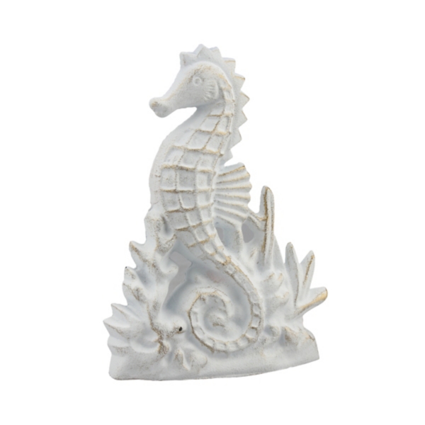 White And Gold Seahorse Door Stopper Kirklands