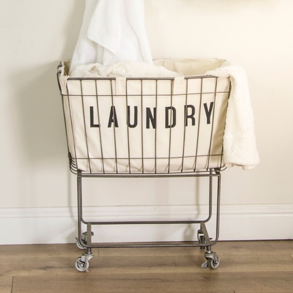 Rolling Metal Laundry Basket Kirklands