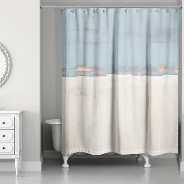 Blue And Cream Horizon Shower Curtain Kirklands